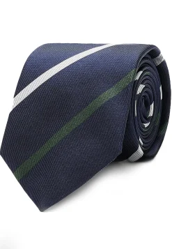 Online Striped Pattern Tie 100% Silk 8cm Gravatas