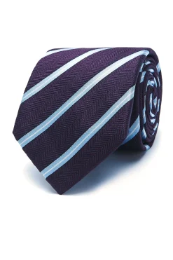 Outlet Striped Pattern Tie 100% Silk 8cm Gravatas