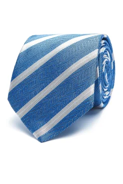 Outlet Striped Pattern Tie 100% Silk 8cm Gravatas