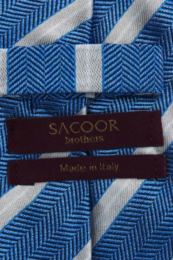 Outlet Striped Pattern Tie 100% Silk 8cm Gravatas