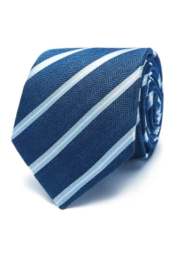 Outlet Striped Pattern Tie 100% Silk 8cm Gravatas