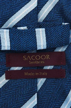 Outlet Striped Pattern Tie 100% Silk 8cm Gravatas