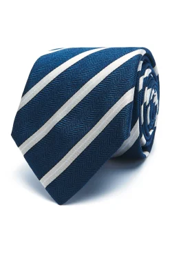 Outlet Striped Pattern Tie 100% Silk 8cm Gravatas