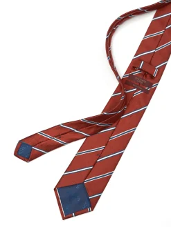 Outlet Striped Pattern Tie 100% Silk 8cm Gravatas