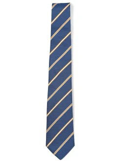 Outlet Striped Pattern Tie 100% Silk 8cm Gravatas