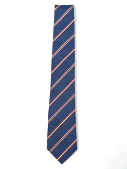 Outlet Striped Pattern Tie 100% Silk 8cm Gravatas