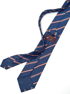 Outlet Striped Pattern Tie 100% Silk 8cm Gravatas
