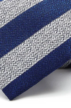 Outlet Striped Pattern Tie 100% Silk 8cm Gravatas