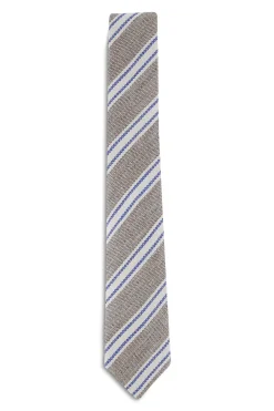 Online Striped Pattern Tie 100% Silk 7cm Gravatas