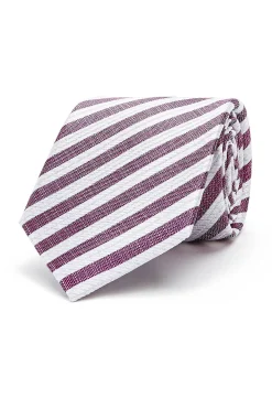 New Striped Pattern Tie 100% Silk 8cm Gravatas