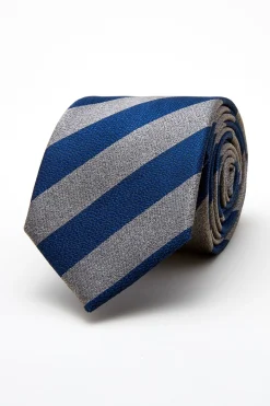 New Striped Pattern Tie Silk and Wool Blend 7,5cm Gravatas