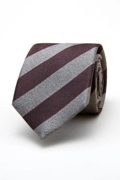 New Striped Pattern Tie Silk and Wool Blend 7,5cm Gravatas