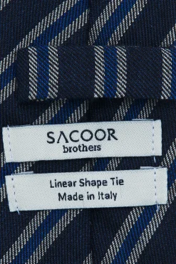 Best Striped Pattern Tie Silk and Wool Blend 7cm Gravatas