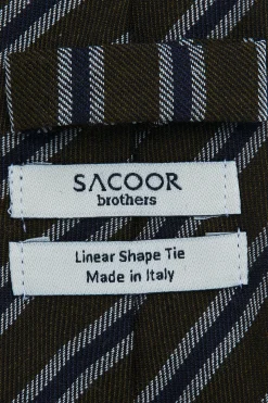 Best Striped Pattern Tie Silk and Wool Blend 7cm Gravatas