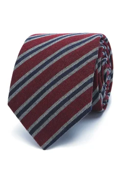 Best Striped Pattern Tie Silk and Wool Blend 7cm Gravatas