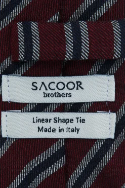 Best Striped Pattern Tie Silk and Wool Blend 7cm Gravatas