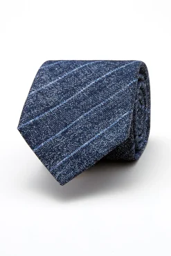 Sale Striped Pattern Tie Silk and Wool Blend 7,5cm Gravatas
