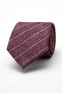 Sale Striped Pattern Tie Silk and Wool Blend 7,5cm Gravatas