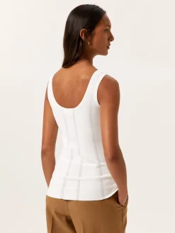 Clearance Tank Top In Viscose & Nylon Blend With Ajour Knit Stripes MULHER Tops