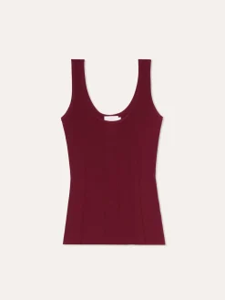 Clearance Tank Top In Viscose & Nylon Blend With Ajour Knit Stripes MULHER Tops