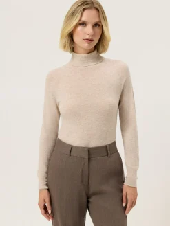 Clearance Turtle Neck Seamless Sweater In Wool Cashmere blend MULHER Camisolas