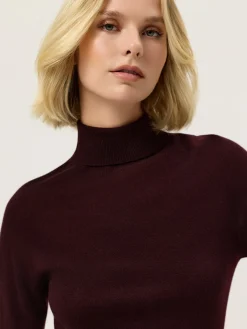 Clearance Turtle Neck Seamless Sweater In Wool Cashmere blend MULHER Camisolas