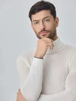 Discount Turtleneck Sweater With Long Sleeves In Extra Fine Merino Wool Camisolas