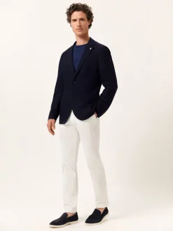 Discount Unstructured Cotton Blazer with Knit-Like Texture Blazers