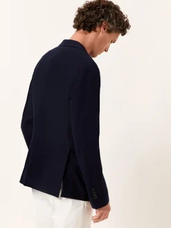 Discount Unstructured Cotton Blazer with Knit-Like Texture Blazers