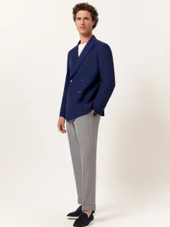 Sale Unstructured Linen-Cotton Blend Double-Breasted Blazer Blazers