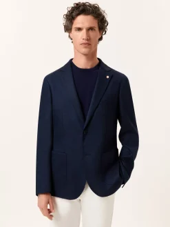 Discount Unstructured Twill Linen-Cotton Blend Blazer Blazers