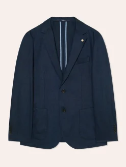 Discount Unstructured Twill Linen-Cotton Blend Blazer Blazers
