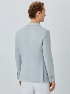 Outlet Unstructured Herringbone Blazer With Patch Pockets In Linen Blazers
