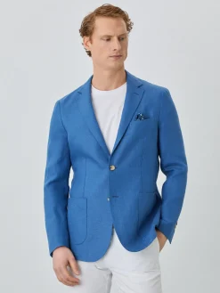 New Unstructured Hopsack Blazer With Patch Pockets In Linen Blazers