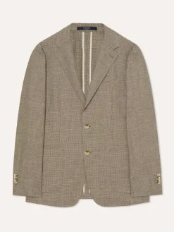 Unstructured Pied Poule Linen Blazer Blazers