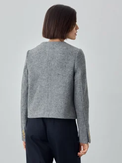 Discount 100%Wool Coat With Gold Buttons MULHER Casacos