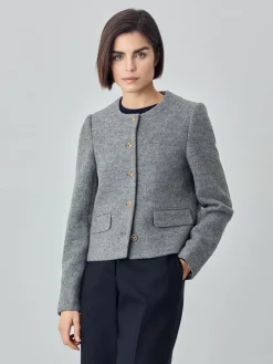 Discount 100%Wool Coat With Gold Buttons MULHER Casacos